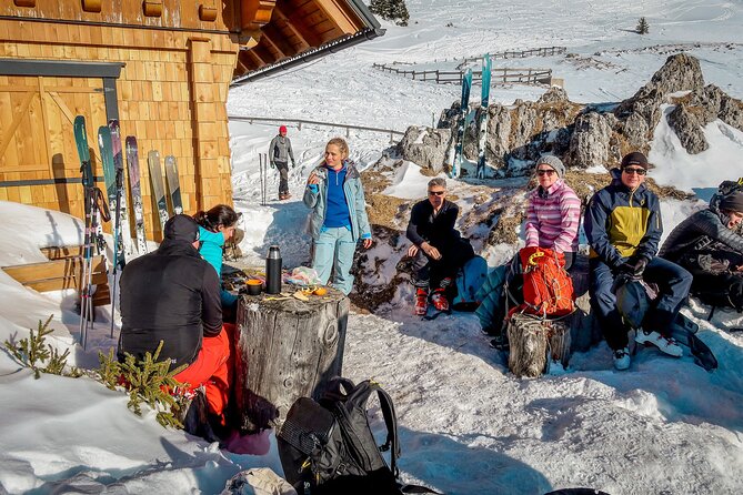 One Day Ski Touring Workshop - Practicing turns on the way down
