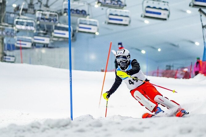 Ski Dubai Full Day Admission Ticket - The Snow Bullet zipline above the slope
