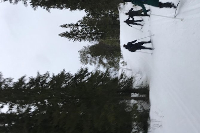 Skiing in winter wonderland - A guide who adjusts the day